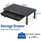 Zimilar 2 Pack Monitor Stand Riser with Drawer - 3 Height Adjustable Metal Monitor Stand with Unique Star Mesh for Computer Laptop Notebook Printer