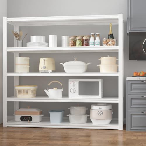 Himimi Garage Shelving 3500 LBS Garage Shelves Heavy Duty 72" H Standing Shelf Units, 5-Tier Adjustable Metal Shelving for Industrial Basement Warehouse, 48" W x 24" D x 72" H, White - color: White, size: 72"H x48"W x24"D