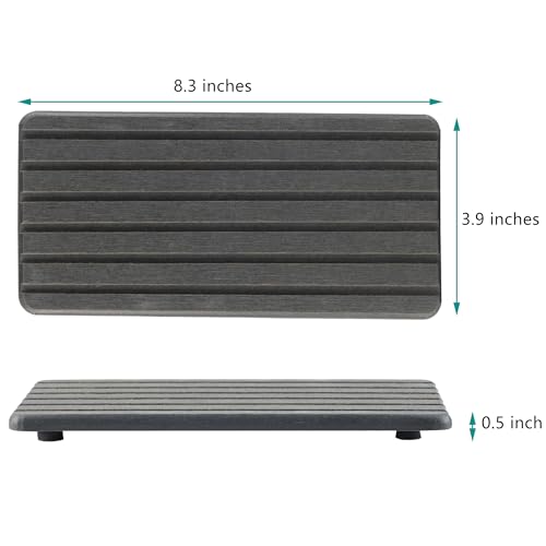 NiuYichee 2 PCS Water Absorbent diatomite Coasters, 8.3" x 4" Water Absorbing Stone Tray for Sink, Stone Drying mat for Kitchen Counter, Stone soap Tray Used for Hand Soaps & toiletries & Plants - color: Dark Grey, size: 8.3 x 4 inches