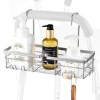 DELLAN Hanging Shower Caddy, Shower Rack with Hooks for Shower & Bath Chair, Bathroom Shower Basket for Elderly, Pregnant, Handicap, Patient