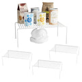 Medium(13 x 9.4 inch)White Cabinet Storage Shelf Rack Set of 4, Rustproof Metal Wire Kitchen Counter Organizers and Storage, Spice Organization for Cabinet, Plate, Dish, Pantry, Bathroom, Fridge - size: 4Pack-White-13 x 9.4 inch