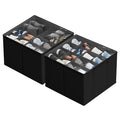 SUOCO 2 Pack Shoe Organizer for Closet, Fits up to 32 Pairs, Small Space Shoe Storage Boxes Bins Containers w/Adjustable Dividers and Clear Top, Black - color: Black