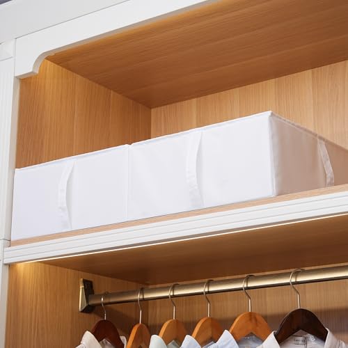 TYEERS Under Bed Storage Containers, Durable Fabric, Washable, Collapsible, Under Bed Storage Bins for Clothes, Blankets, Sheets, Shoes, 27.5x16.5x7 Inches, 2-Pack, White - color: White, size: Large 2-Pack