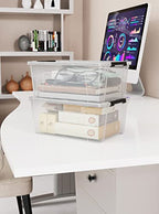WYT Clear Storage Latch Bins, 6-Pack Storage Organizer Box with Handle and Lids, 5-Litre - color: Clear