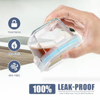 Small Glass Containers 6 Pack, 6 oz Reusable, Airtight, Leakproof Mini Food Storage Containers with Lids