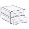 Sorbus Medium Clear Stackable Storage Drawers – 2-Pack Plastic Organizer Bins with Handles – Pull-Out Stackable Drawers for Bathroom Closet, Medicine, Cabinet, Pantry Storage, Baby Bottle Organizer