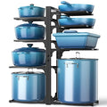 ORDORA Pots and Pans Organizer: under Cabinet, 20.8" Height Heavy Duty 120LBS Pots Pans Organizer Rack for under Cabinet 8-Tier Adjustable for Big Stockpots, Dutch Oven, Cast-iron Pans, Heavy Cookware - size: L-21"H-HeavyDuty