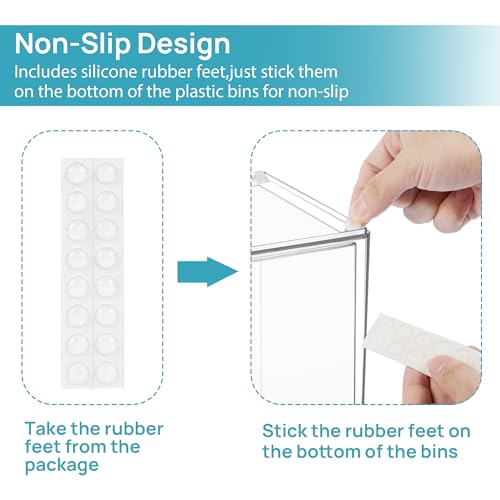 Vtopmart 7.6" H Clear Stackable Storage Drawers, 4 Pack Plastic Organizers Bins for Skincare, Cosmetics,Beauty Supplies,Ideal for Vanity, Bathroom,Kitchen Countertop,Cabinet Organization - style: 4pack High