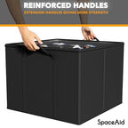 SpaceAid Shoe Organizer for Closet, 2 Pack Foldable Shoe Storage Containers Baskets Boxes Bins w/Adjustable Dividers, Fits 16-32 Pairs, Black - color: Black