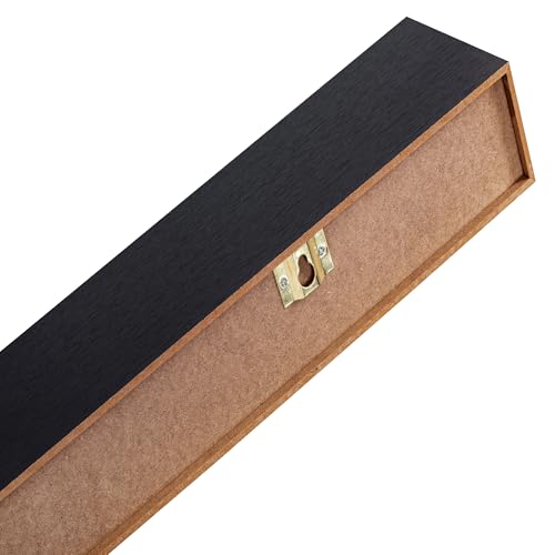 Floating Wall Shelves Set of 3 – MDF Wood Wall Mounted Shelf for Living Room, Bedroom, Bathroom, Office – Decorative Storage Racks for Plants, Photos, Books (Black, Large Set) - color: Black, size: Large Set
