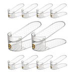 Clear 10 Pack Shoe Slot Organizer, Shoe Stacker Organizer Holders for A Pair of Shoes, Adjustable Thickening Double Layer 50% Shoe Space Saver Rack Storage for Closet (clear, 10 Pack) - size: 10 Pack