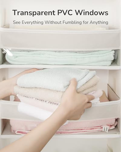 ULG 2 Pack Over The Door Organizer with 6 Large Pockets 12 Side Pockets, 50lbs Weight Capacity Door Hanging Organizer for Bedroom, Bathroom, Pantry, Nursery Storage, Beige - color: Ivory, size: 2 Pack