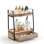 Boulphia 2-Tier Bathroom Organizer Countertop, Bathroom Sink Organizer Countertop, Vanity, Counter Shelf, Brown - color: Brown