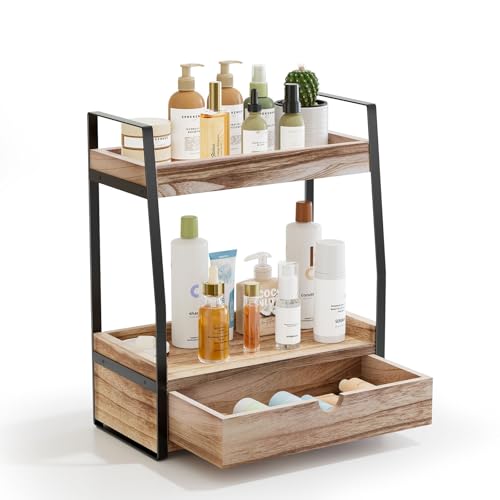 Boulphia 2-Tier Bathroom Organizer Countertop, Bathroom Sink Organizer Countertop, Vanity, Counter Shelf, Brown - color: Brown