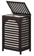 Laundry Hamper, 22.5 Gallon (85L) Bamboo Wood Clothes Laundry Basket with Lid and Handles, Removable Liner (Brown, Large) - color: Brown, size: Large