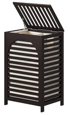 Laundry Hamper, 22.5 Gallon (85L) Bamboo Wood Clothes Laundry Basket with Lid and Handles, Removable Liner (Brown, Large) - color: Brown, size: Large