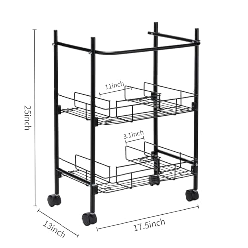 L&H UNICO Under Sink Organizers 2-Tier Removable Shelf Wire Storage Rack for Kitchen Bathroom with Towel Bar, Black