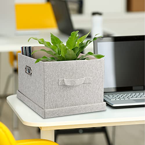 Graciadeco Medium 15" 21 Quart Collapsible Stackable Storage Bins with Lids, 1 Pack Beige Foldable Fabric Closet Storage Boxes with Lids, Heavy-duty Linen Baskets for Bedroom - color: Beige, size: Medium -1 Pack