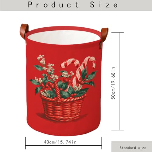 Holiday Botanical Illustration Laundry Basket Oxford Fabric 15.75 x 19.7 Inch Decorative Clothes Hamper Seasonal Storage for Bedroom Bathroom and Cozy Home Decor - color: Colorful589