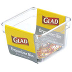 Glad Plastic Drawer Storage Tray – Heavy Duty Organizer Bin for Home, Kitchen, Bath, Bedroom, Office | Non-Slip Feet, Clear, 3" x 3" - size: 3x3 (Pack of 1)