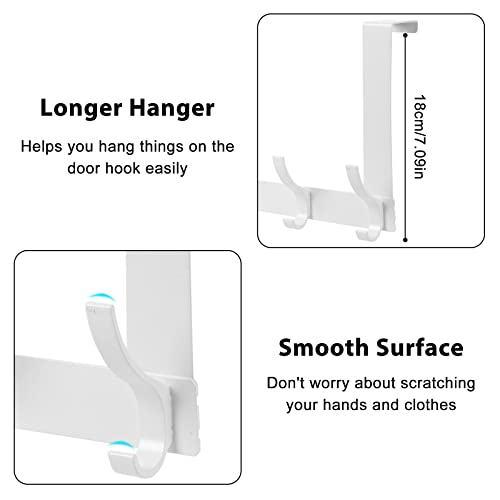 Optish Over The Door Hooks, Door Hanger Hooks for Hanging, Over The Doors Towel Racks for Bathroom with 12 Coat Hook, Coat Rack Bathroom Accessories（1 Pack, White） - color: White, size: 1 Pack-12 Hooks