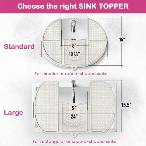 Sink Topper Bathroom Counter Cover & Storage Saver, Foldable Mat for Hot Tools, Hair Styling & Makeup, Beauty Brush Cleaning Mat, RV Camper Sink Cover & for Small Spaces (Standard Pacific Blue) - color: Pacific Blue, size: Standard