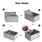 VERONLY Cosmetic Storage Bins Makeup Organizer, Adjustable Multifunction Storage Box Desk Drawer Divider for Makeup Brushes, Bathroom Countertop or Dresser, Set of 3 (Grey) - style: Tree Branch Pattern 3PC