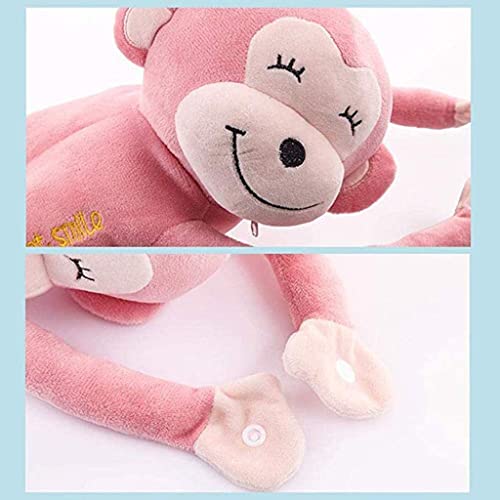 Elephant Tissue Box Cover Plush Tissue Box Holder for Car, Home, Decorative Holder/Organizer for Bathroom Vanity Countertop, Nightstands, Office Desk-Pink Monkey - color: Pink Monkey