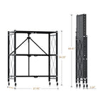 Simple Deluxe 3-Tier Folding Storage Shelves, 27.95" W x 14.96" D x 34.25" H Foldable Shelving Unit, 750 Lbs Loading Capacity, Black - color: Black, size: 3-Tier, 28"W x 15"D x 34"H