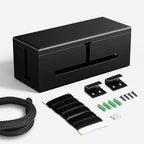 Large Cable Management Box-Stylish Wire Organizer, Wire Concealer and Wire Management Box-Wire Management Box with Protective Sleeve (Black) - color: Black