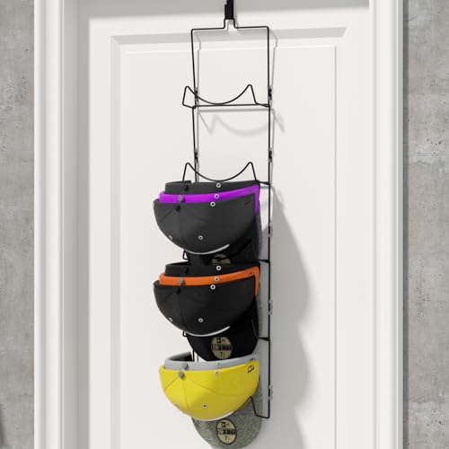 LINFIDITE 10 Pack Hat Rack Hanger Holder Organizer Flexible Multi Hook Wall Mounted Over Door Baseball Cap Display Storage Rack Cap Holder, Closet HangingStorage Rack w Hanging Hook Black - color: 10pcs Black, size: Square Ring