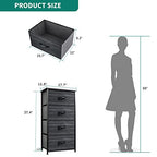 YITAHOME Dresser with 4 Drawers - Fabric Storage Tower, Organizer Unit for Hallway, Closets - Sturdy Steel Frame, Wooden Top & Easy Pull Fabric Bins, Black Wood Grain - color: Black Wood Grain, style: 4-Drawer