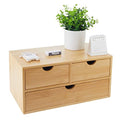 Charmewooden Bamboo Desk Organizer With Drawers Countertop Drawers Counter Storage Box Corner Desk Organizer for Home Office No Assembly Required (3 Drawers) - style: 3 Drawers