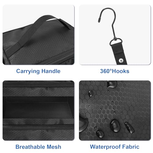 Olosar Suitcase Organizer, Travel Luggage Organizer Portable Hanging Travel Shelves Collapsible Hanging Packing Cubes for Carry on Suitcase - color: Black-S, size: Small
