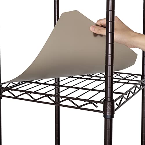 Seville Classics Closet Garment Organizer with Metal Hanging Rod Wardrobe Storage System, w/ Steel Shelves for Clothes, Shirts, Jackets, Coats, Blankets, Shoes, Satin Bronze, Expandable Rack - color: Satin Bronze