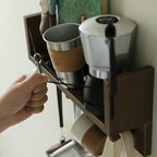 Entrance Coat Rack ，Coat Hooks, Wall-Mounted Wooden Hook Rack, Wall-Mounted Shelves are Very Suitable (Walnut Color Finish-B-1) - style: Walnut color finish-B-1
