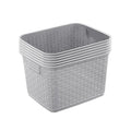Sterilite 6-Pack Tall Weave Basket, Woven Plastic Storage Baskets for Organization, Cement Gray - Organizing Bin Containers with Handles for Bedroom, Bathroom, Dorm, Laundry Room, and Closet - size: 6 Pack