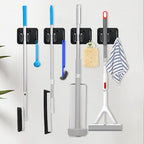 JAMEND CLXP 4-Pack Broom Holder with Heavy Duty Hooks, Upgraded Stainless Steel Mop Hanger. Wall Mount Utility Tool Rack for Kitchen Garden Laundry Garage. Matte Black. - color: 4PCS-Matte Black+Hook