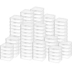 SATINIOR 100 Pcs Clear Plastic Beads Storage Containers Box Small Clear Boxes with Hinged Lid Plastic Case Mini Square Arts Crafts Storage Organizers for Small Items(2.9 x 2.9 x 1 Inch) - size: 2.9 X 2.9 X 1 Inch