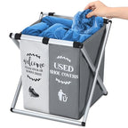 Wonderjune Foldable Disposable Shoe Cover Box Dispenser Fabric Storage Bin Holder with Used Shoe Covers and Welcome Please or Remove Sign for Open House Supplies(Gray, Beige) - color: Gray, Beige