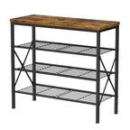 4-Tier Tall Shoe Rack, Large Capacity Shoe Shelf Holds 16 Pairs, Shoe Shelf for Entryway, Hallway, Living Room, Rustic Brown - color: Rustic Brown, size: 27.8" x 10.8" x 26.6"