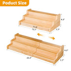 Simple Trending Spice Rack Kitchen Cabinet Organizer, 3 Tier Bamboo Expandable Spice Storage, Display Shelf for Cupboard, Pantry, Yellow
