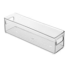 iDesign Stackable Fridge Bin with Handles - Ideal for Freezer or Pantry, Set of 2, Clear, Made in USA - style: Pack of 2