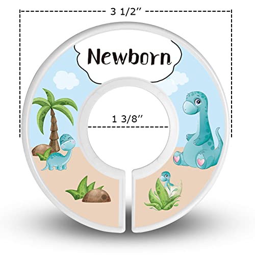 Baby Closet Dividers - Set of 10 from Newborn to Toddler and 2 Blanks with Colored Box - Dinosaur Designs Nursery Closet Size Dividers - [Dinosaur] - color: Dinosaur