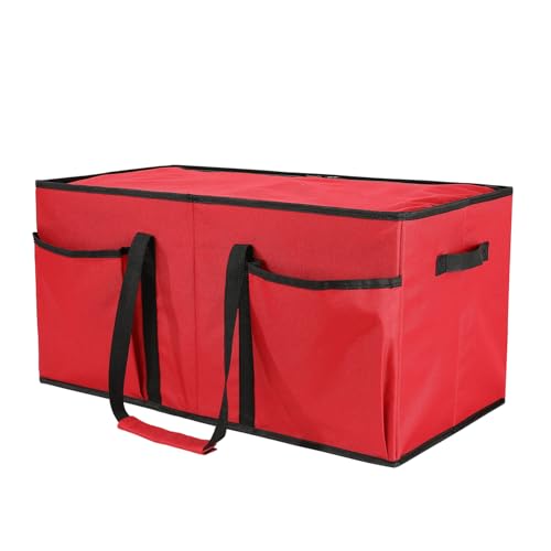 Sattiyrch Christmas Ornament Storage Box,8 Trays with Customizable Dividers,Canvas,Dust-Proof, Collapsible,Portable with Dual Handles,Holds Up to 128 x 2.36 Ornaments - size: 128 pcs-2.36in with Trays