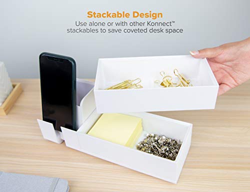 Bostitch Office Konnect Desk Organizer Accessory Tray, Wide, Stacks for Desktop Storage, White - color: White, size: Wide, style: Storage Tray