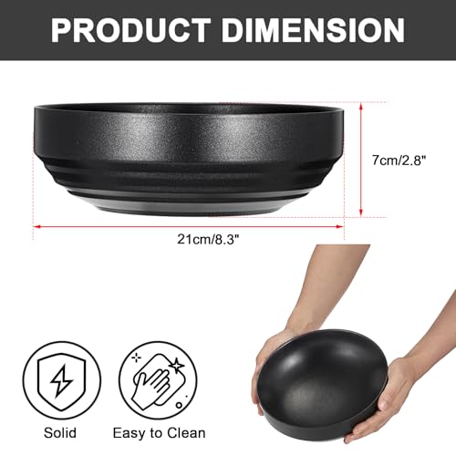 Stainless Steel Bowl Decorative Key Bowl Serving Bowl for Snack Fruit Dish Round Key Dish for Entryway Table Coffee Table Kitchen Counter, 8.3 Inches - color: Black, size: 8.3 Inches