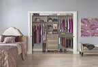ClosetMaid SuiteSymphony Wood Closet Organizer Starter Kit with Tower and 3 Hang Rods, Shelves, Adjustable, Fits Spaces 5 – 10 ft. Wide, Natural Gray - style: Natural Gray Finish