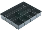 Rubbermaid Extra Deep Desk Drawer Director Tray, Plastic, 11.875 x 15 x 2.5 Inches, Black - size: 7 Section