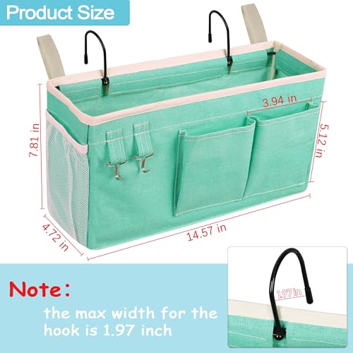 Loghot Bedside Caddy/Bedside Storage Bag Hanging Organizer for Bunk and Hospital Beds,Dorm Rooms Bed Rails,Can be Placed Glasses,Books,Mobile Phones,Keys (Green) - color: 1pc Light Blue